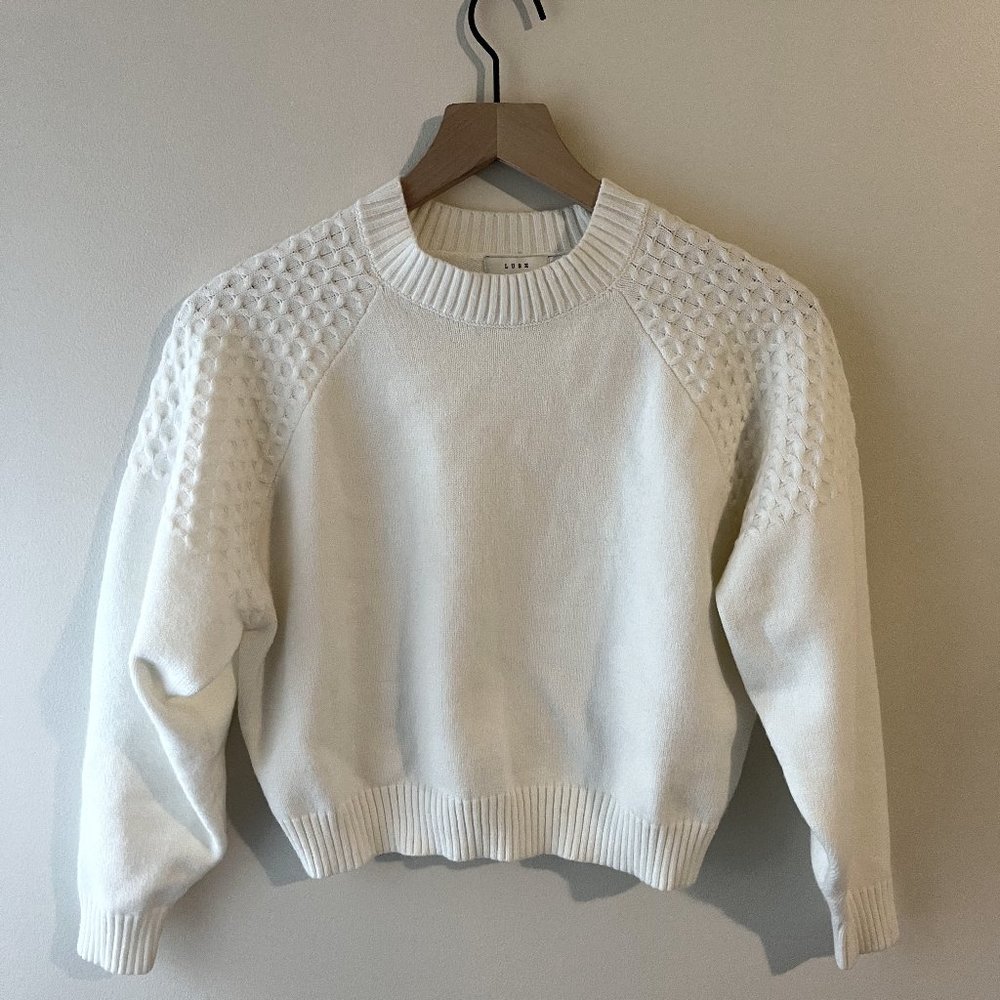 Lush White Cropped Sweater